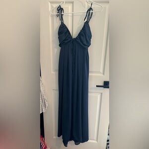 Lulus Navy Satin Dress XS, NEW WITH TAGS